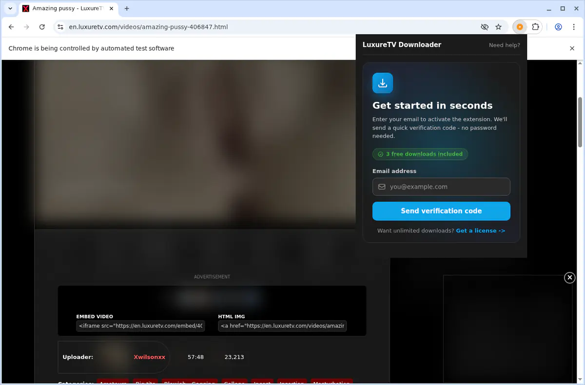LuxureTV Video Downloader browser extension screenshot 6